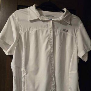 Women Size Large Columbia Omni Shade sun protection fishing button up